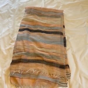 Pink square striped scarf